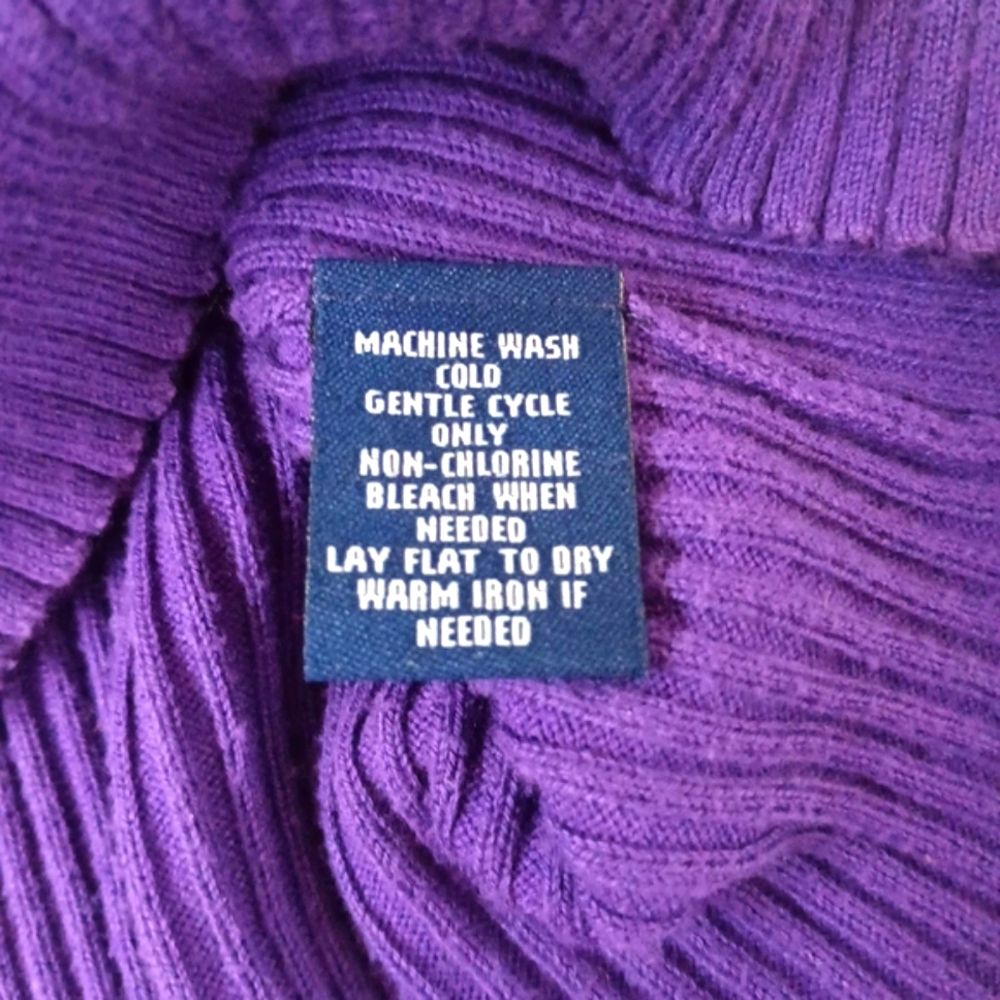 CHAPS Purple Ribbed Sweater with Buttons | EUC - Picture 4 of 9